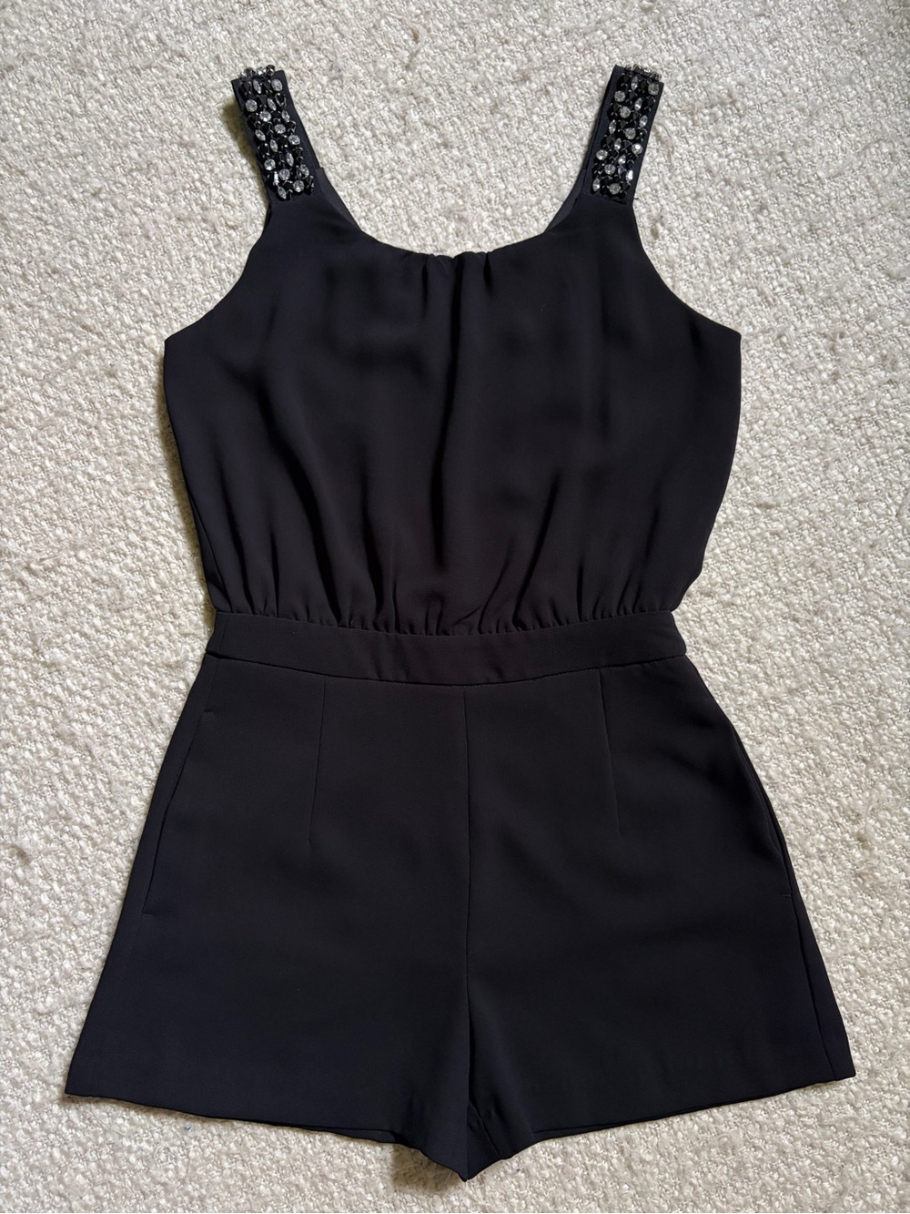 🥂 NWOT ZARA BASICS WOMENS SIZE XS BLACK SLEEVELESS ROMPER